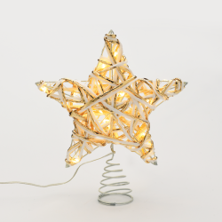^ "WHITE & GOLD CONVEX STAR" 20 MINI WW LED ΛΑΜΠ. ΜΠΑΤ. 3ΧΑΑ,IP20 23x5x20cm  -X11201124